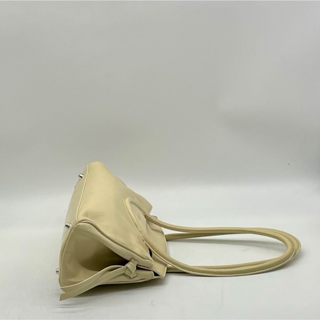 Staud Maude Beige Leather Shoulder Bag