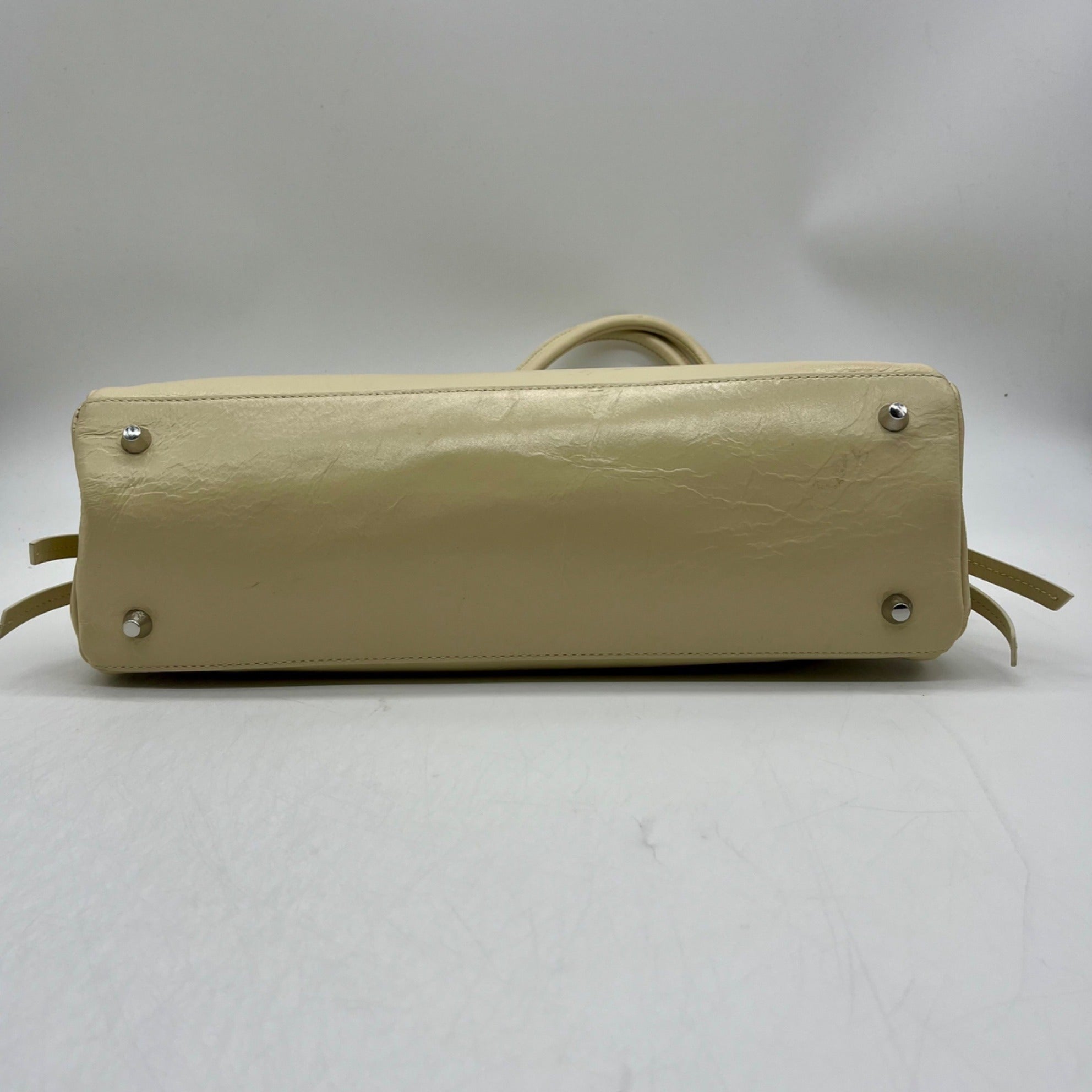 Staud Maude Beige Leather Shoulder Bag