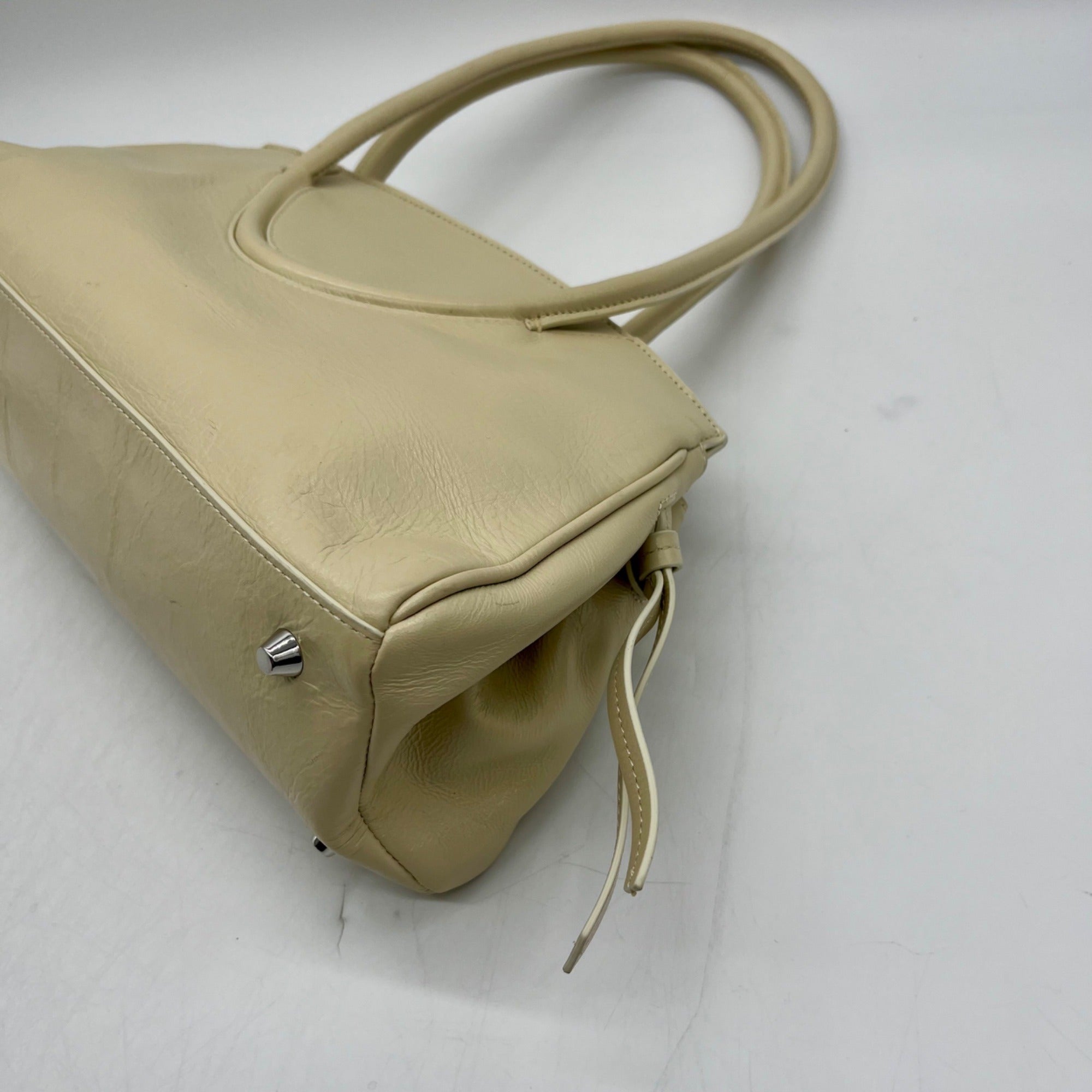 Staud Maude Beige Leather Shoulder Bag