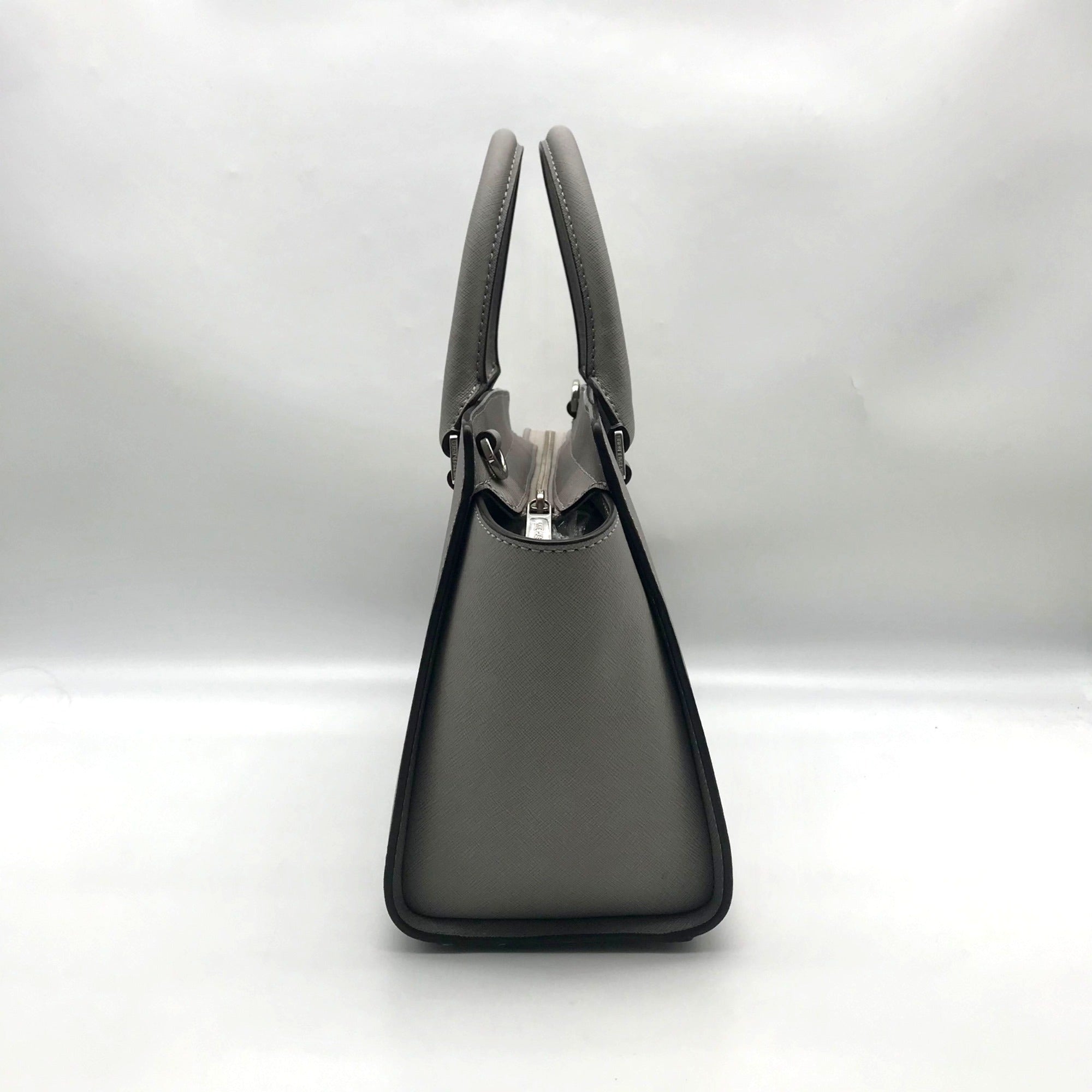 Michael Kors Grey Saffiano Selma Medium Convertible Satchel