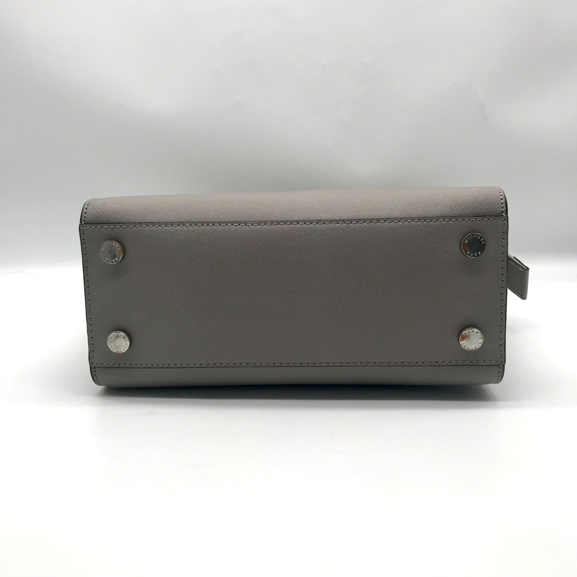 Michael Kors Grey Saffiano Selma Medium Convertible Satchel