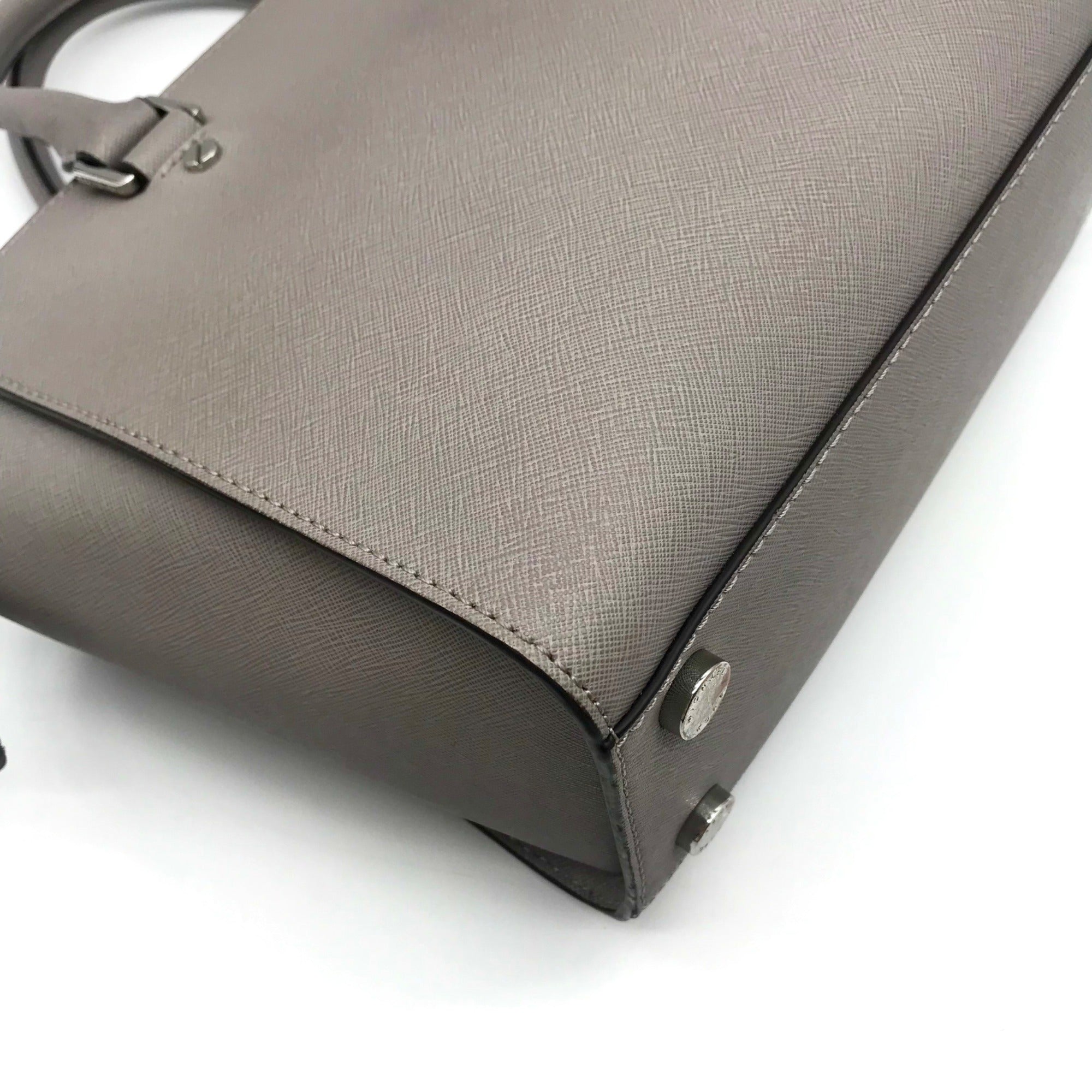 Michael Kors Grey Saffiano Selma Medium Convertible Satchel