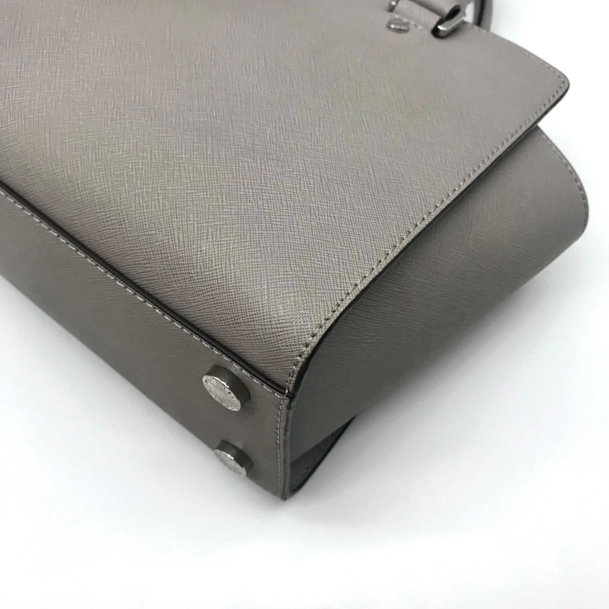 Michael Kors Grey Saffiano Selma Medium Convertible Satchel