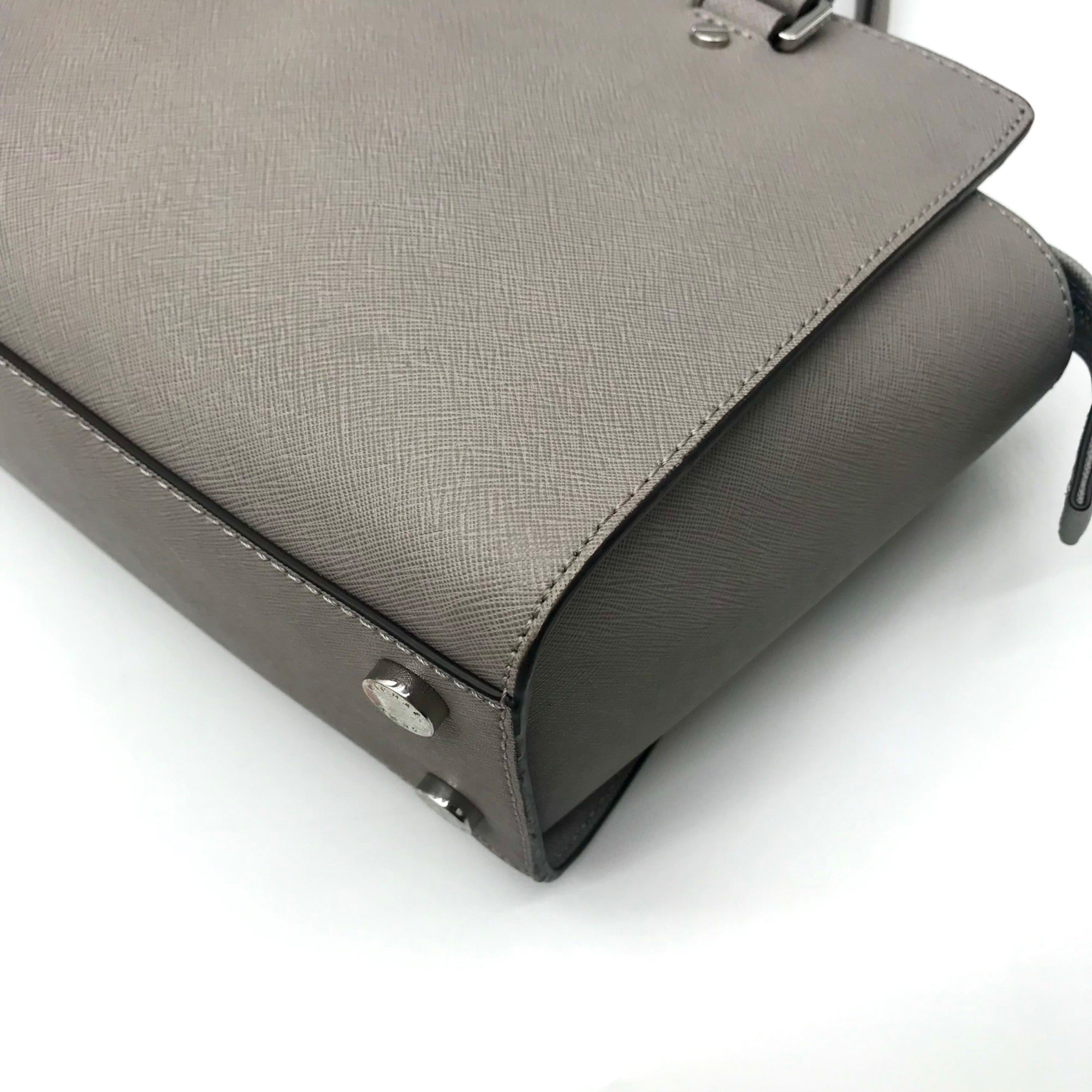 Michael Kors Grey Saffiano Selma Medium Convertible Satchel