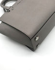 Michael Kors Grey Saffiano Selma Medium Convertible Satchel