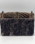 Rebecca Minkoff Velvet Quilted Chevron Graphite & Gray Love Crossbody