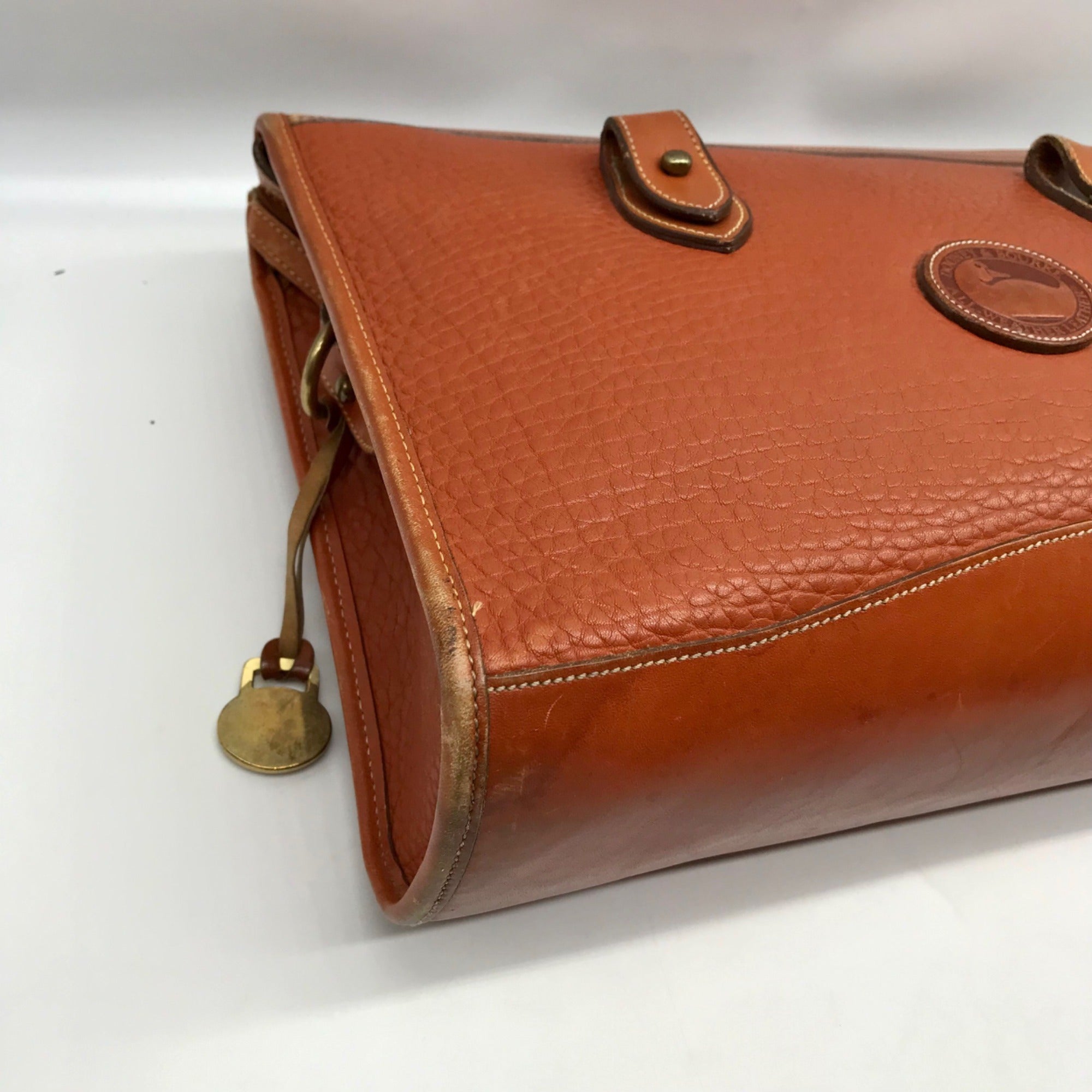 Dooney &amp; Bourke British Tan Pebbled Grain Leather Vintage All Weather Crossbody Bag