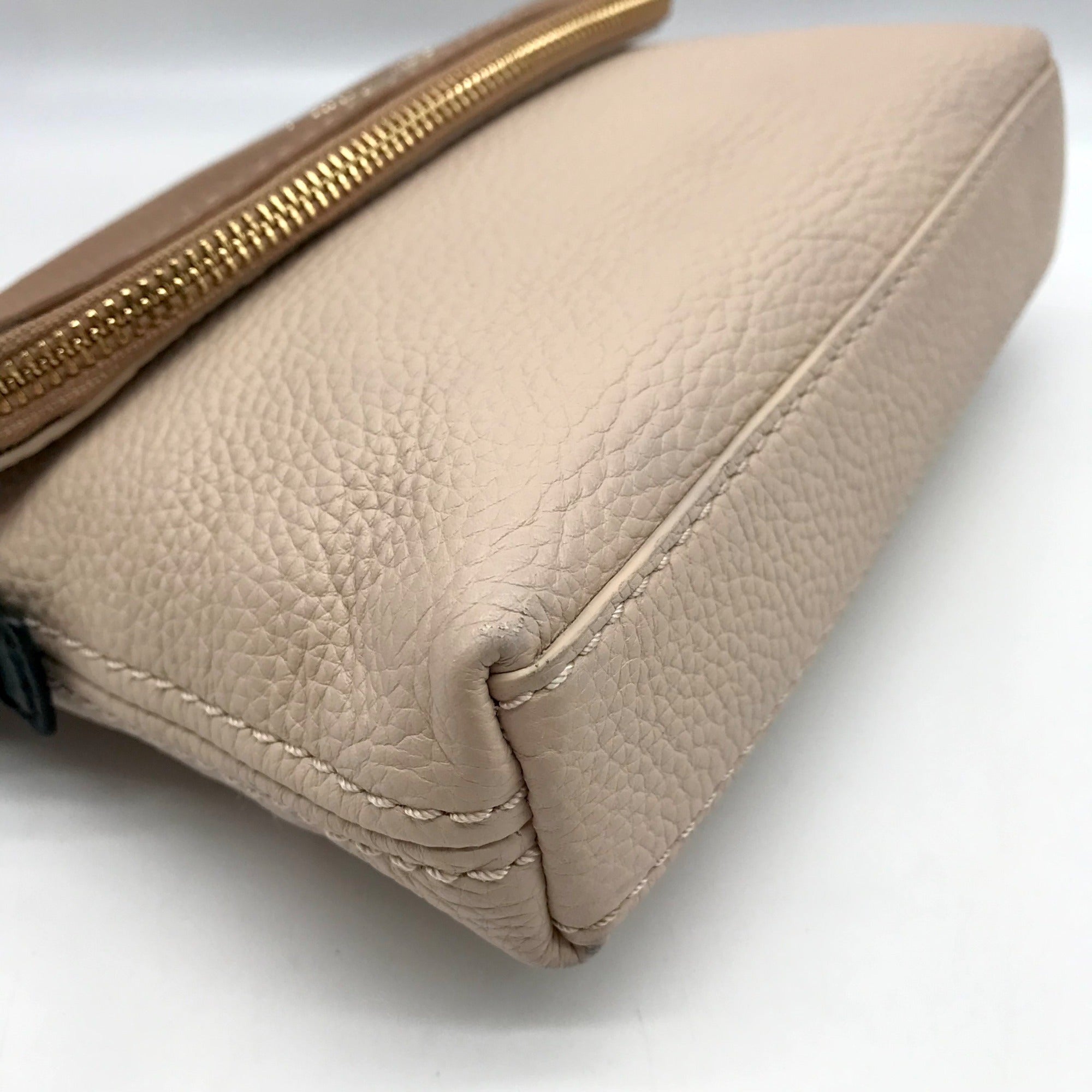 Kate Spade Light Pink And Beige Pebbled Leather Harlyn Jackson Street Crossbody