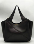 I.N.C. Dark Brown Liliah Large Seamed Tote Bag