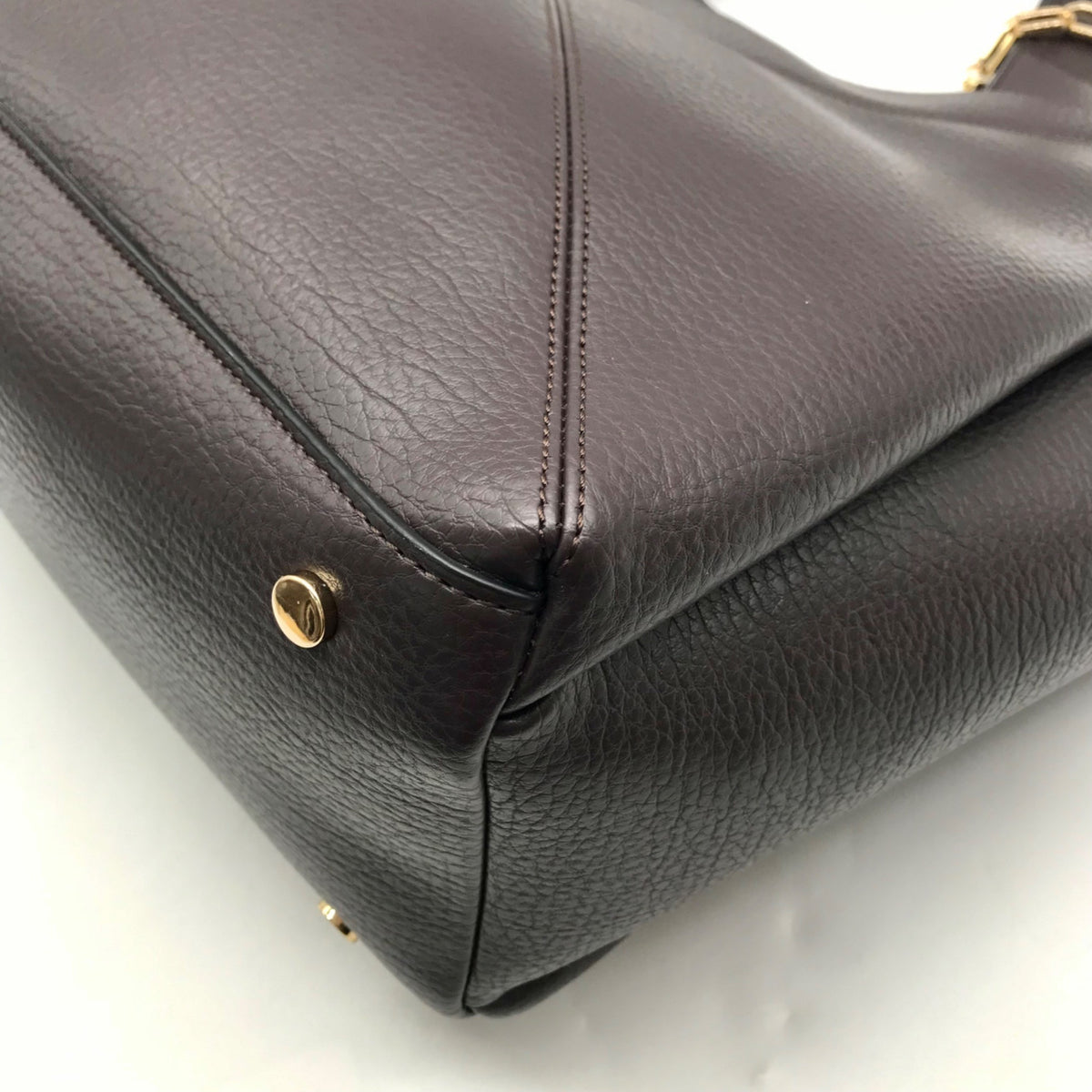 I.N.C. Dark Brown Liliah Large Seamed Tote Bag