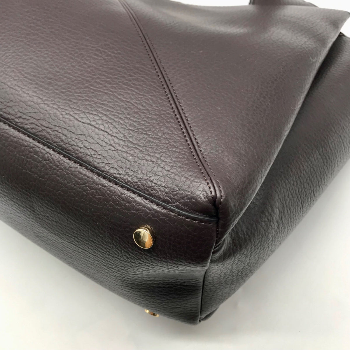 I.N.C. Dark Brown Liliah Large Seamed Tote Bag