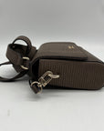 Guess Brown Faux Leather Lyndi Mini Top Handle Flap Crossbody Bag