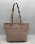 Michael Kors Light Pink Pebbled Leather Winston Top Zip Pocket Tote