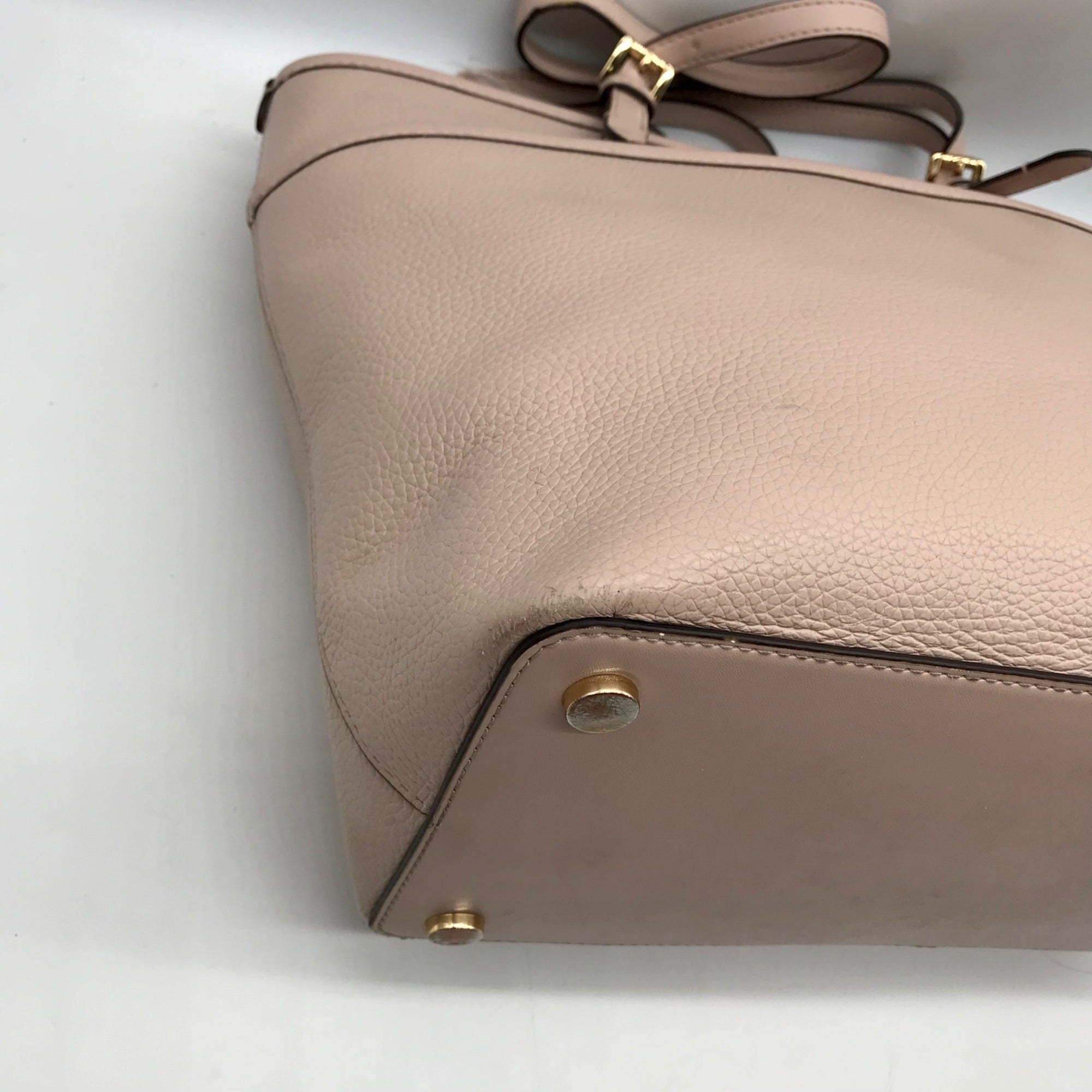 Michael Kors Light Pink Pebbled Leather Winston Top Zip Pocket Tote