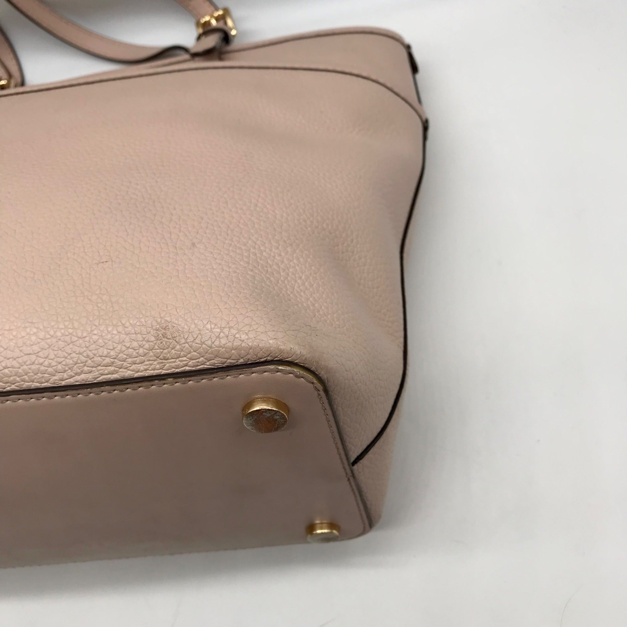 Michael Kors Light Pink Pebbled Leather Winston Top Zip Pocket Tote