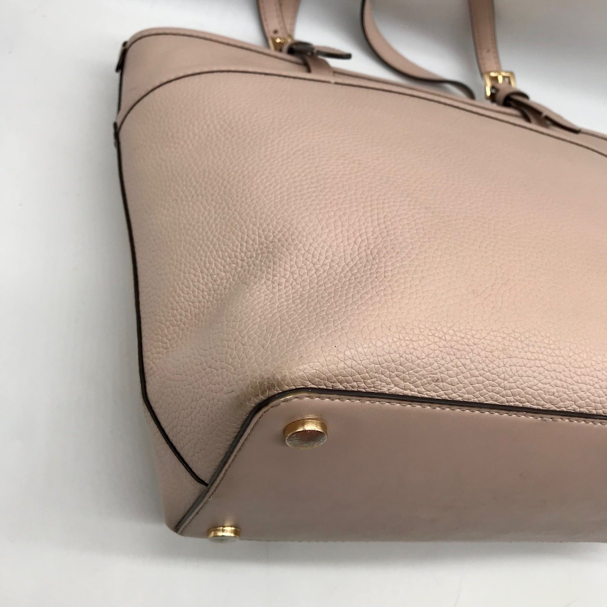 Michael Kors Light Pink Pebbled Leather Winston Top Zip Pocket Tote