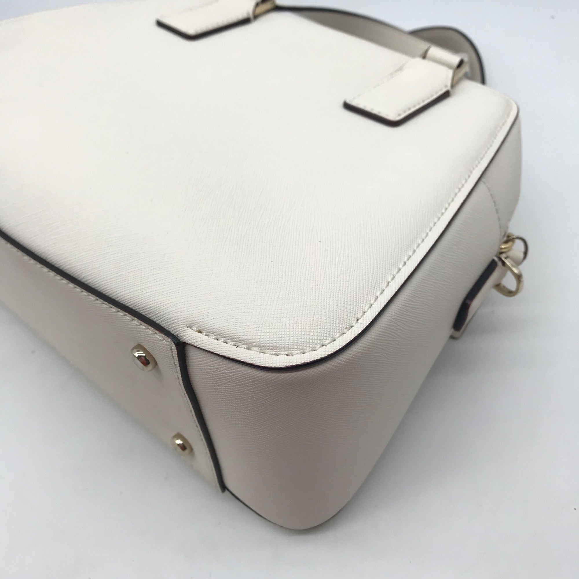 Kate Spade Cameron Street Little Babe White Saffiano Leather Crossbody Satchel