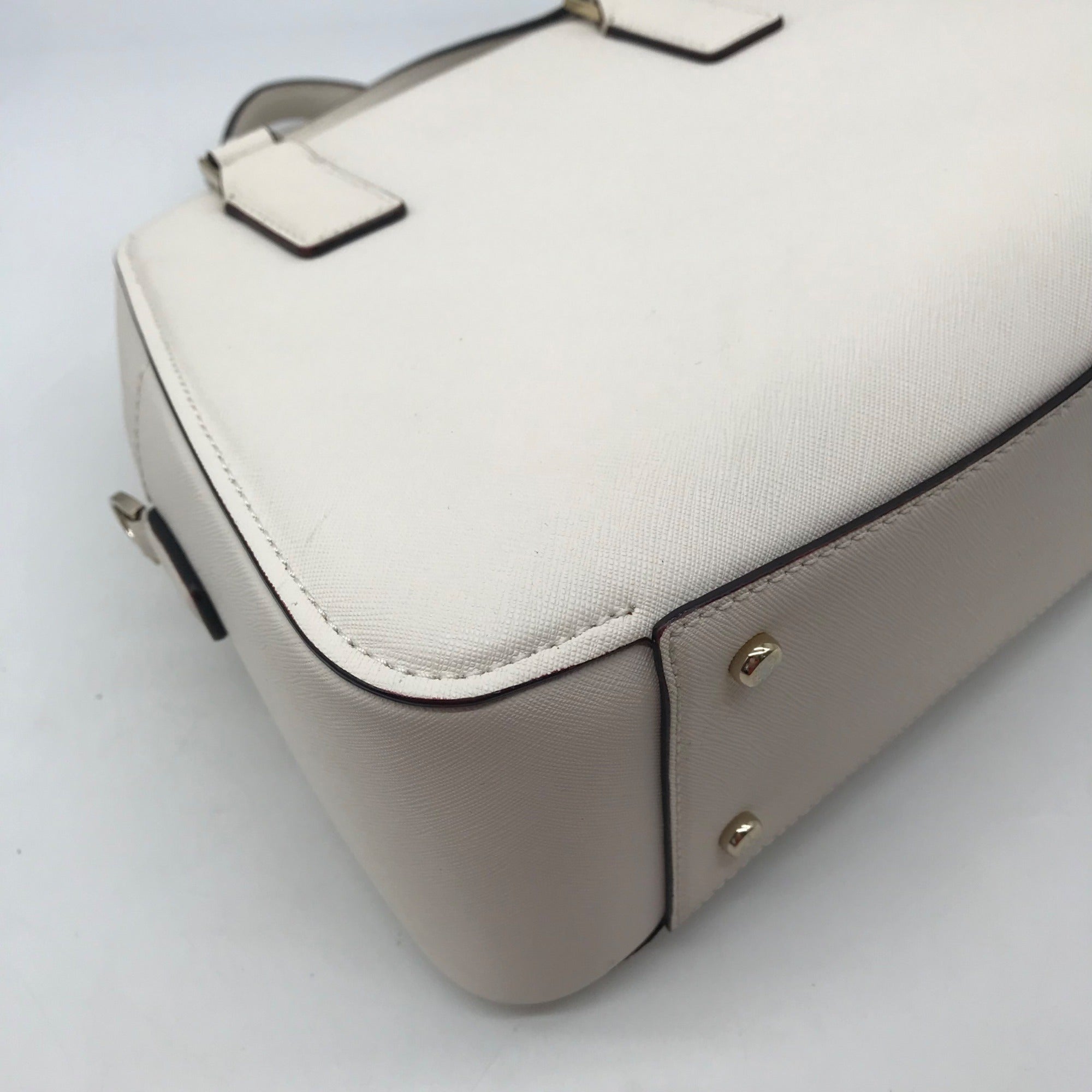 Kate Spade Cameron Street Little Babe White Saffiano Leather Crossbody Satchel