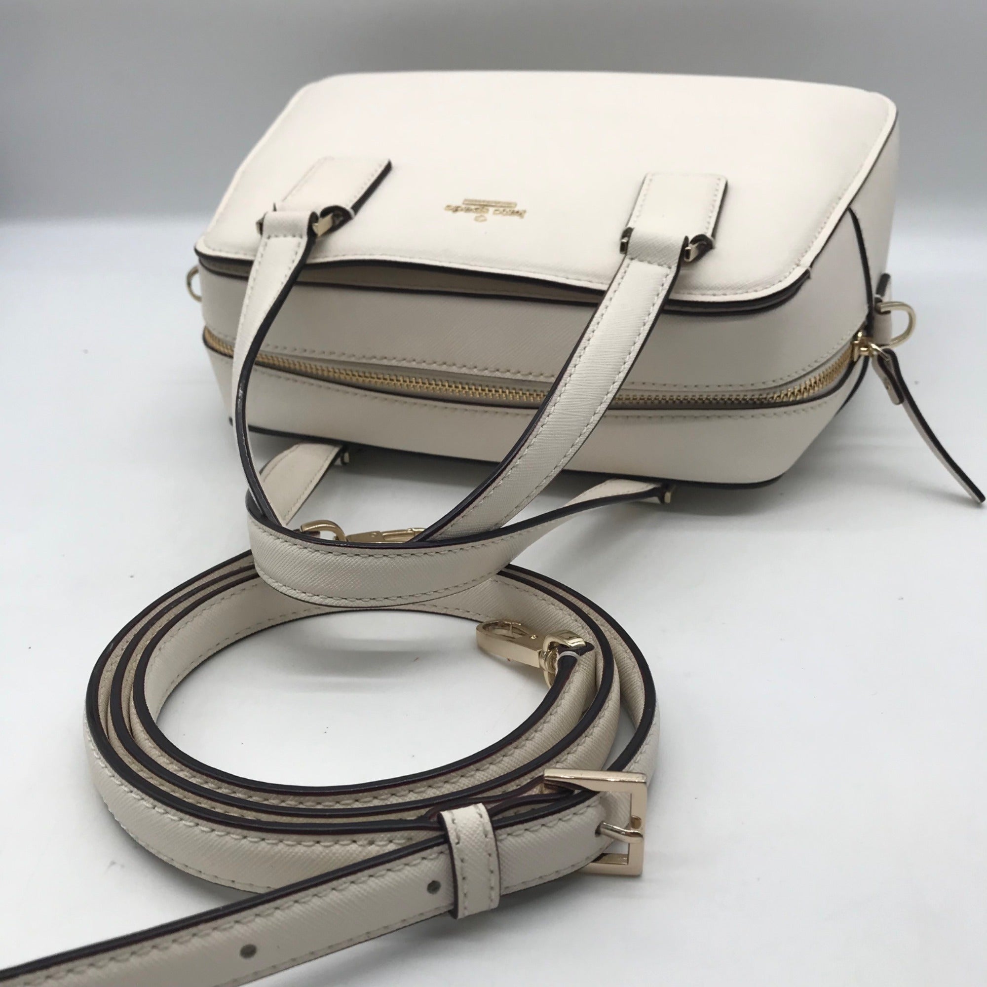 Kate Spade Cameron Street Little Babe White Saffiano Leather Crossbody Satchel