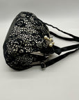 Nicole Lee Black & White Lace Kiss-Lock Clutch Purse
