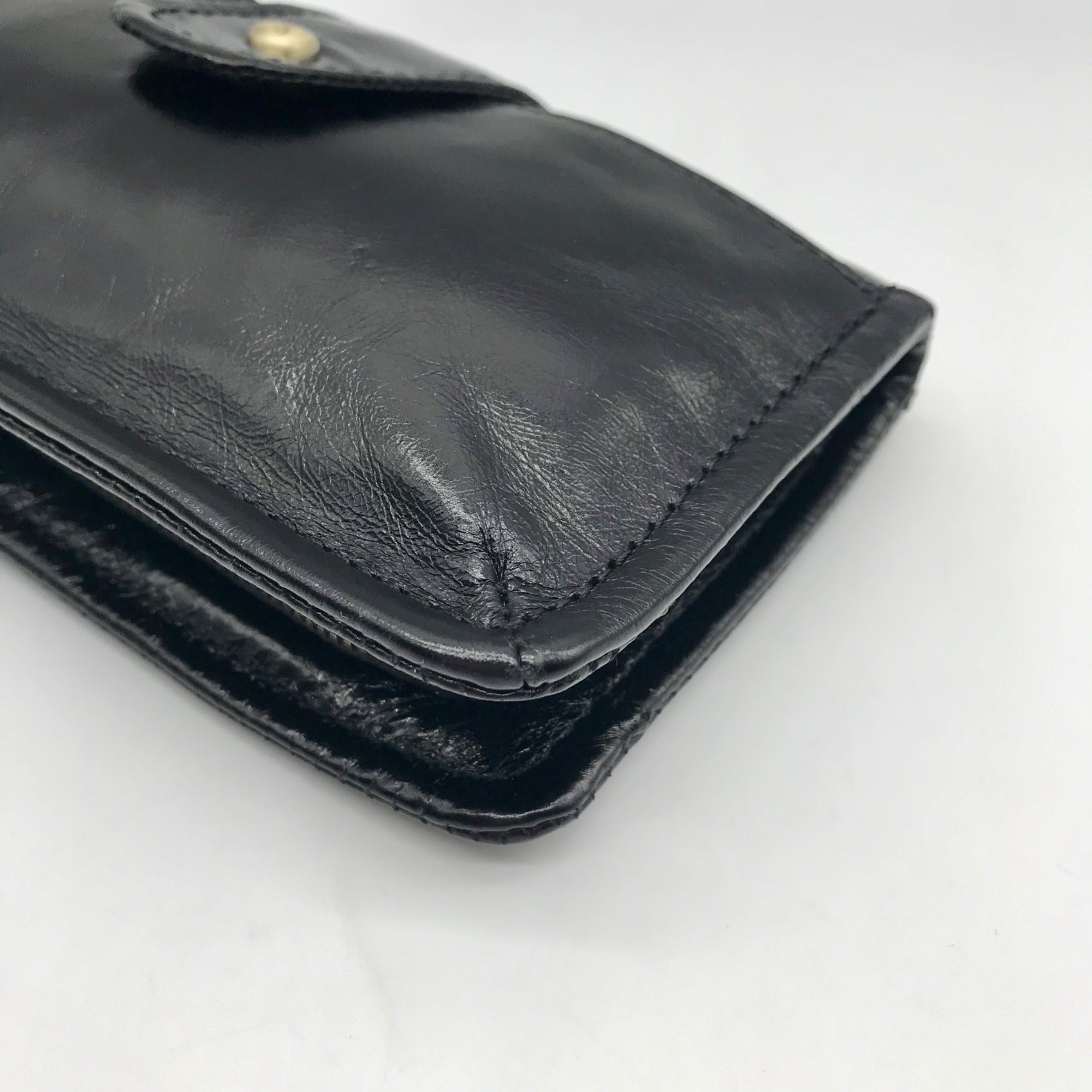 Hobo Black Patent Leather Galaxy Wristlet
