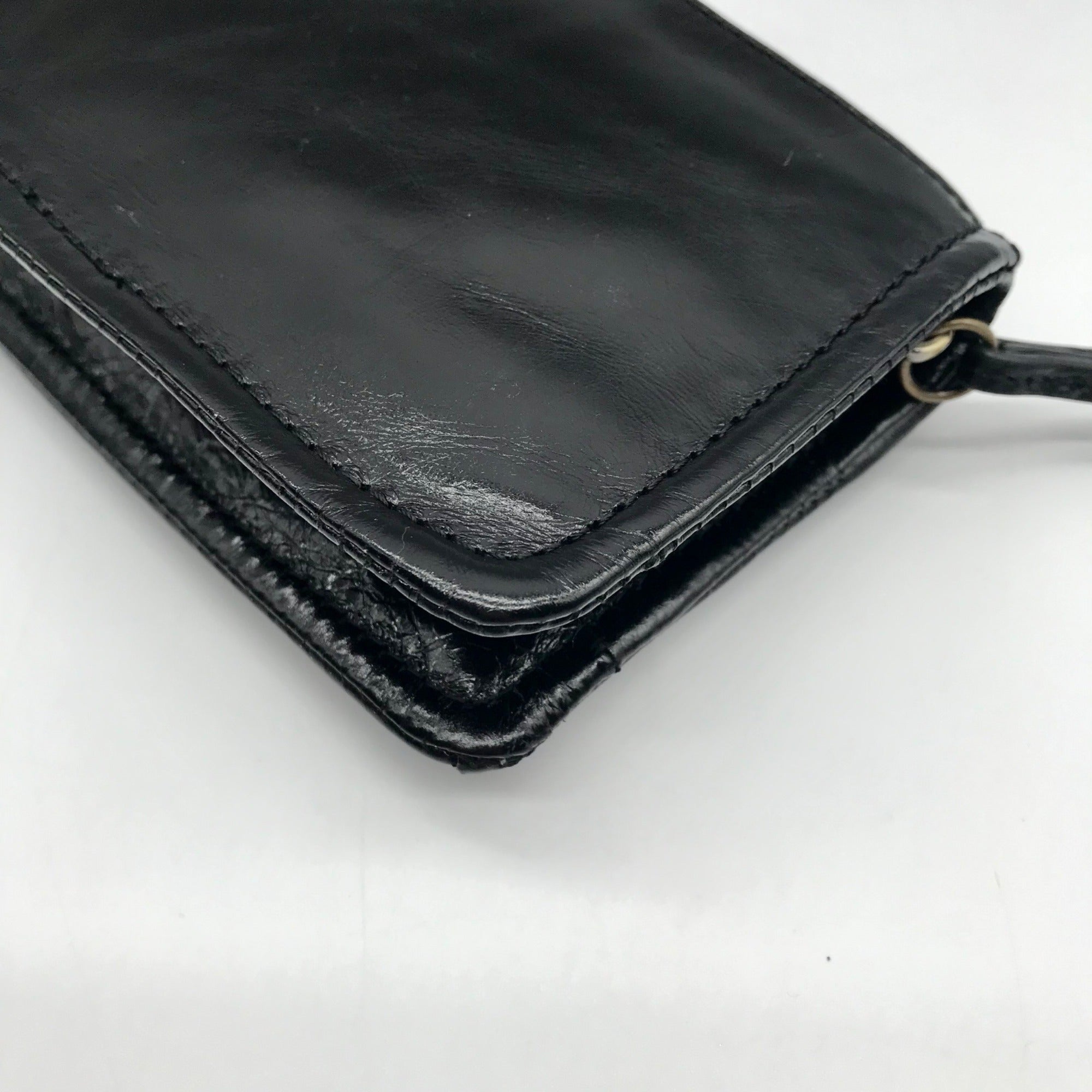 Hobo Black Patent Leather Galaxy Wristlet