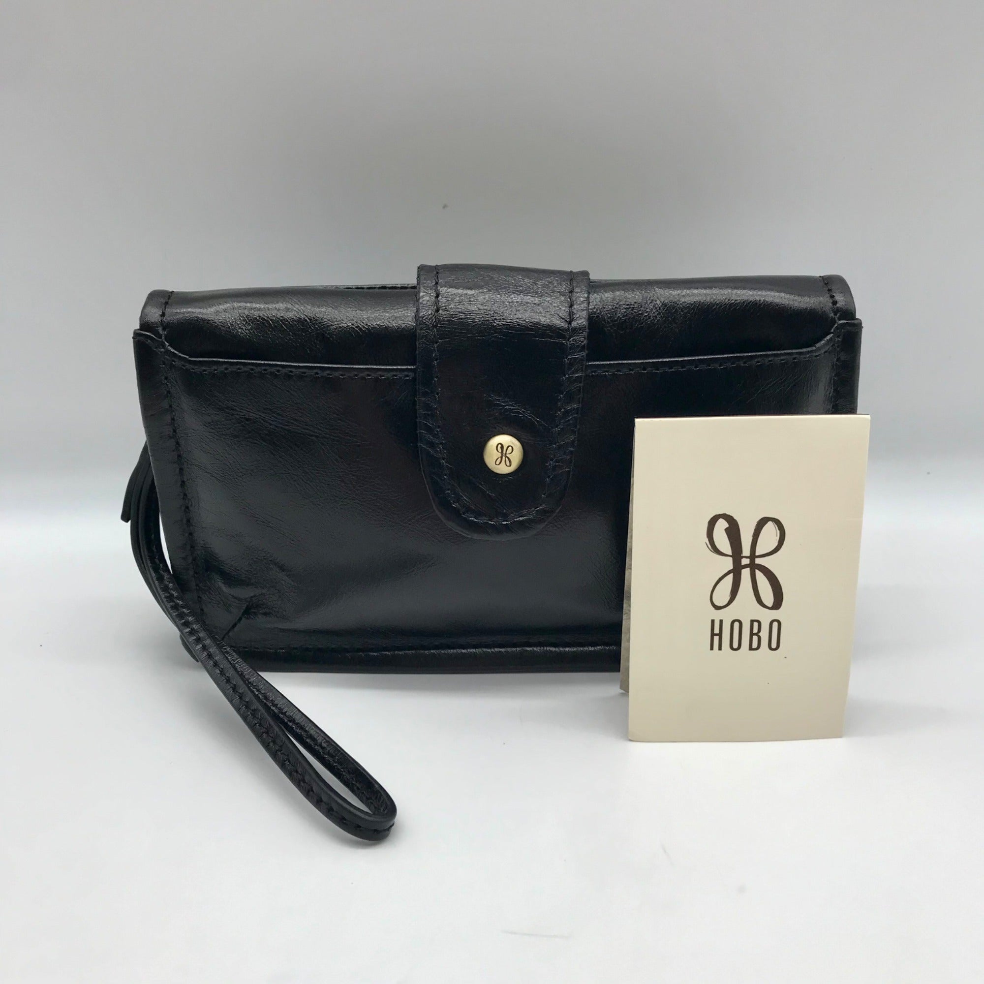 Hobo Black Patent Leather Galaxy Wristlet