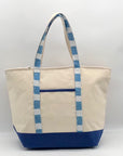 America & Beyond Cream and Blue Beaded Lobster Tote Bag