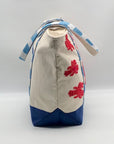 America & Beyond Cream and Blue Beaded Lobster Tote Bag