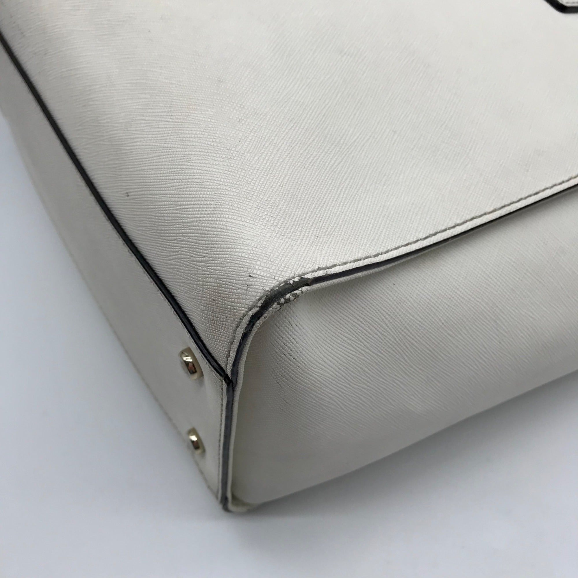 Kate Spade White Saffiano Leather Large Cedar Street Hayden Convertible Satchel