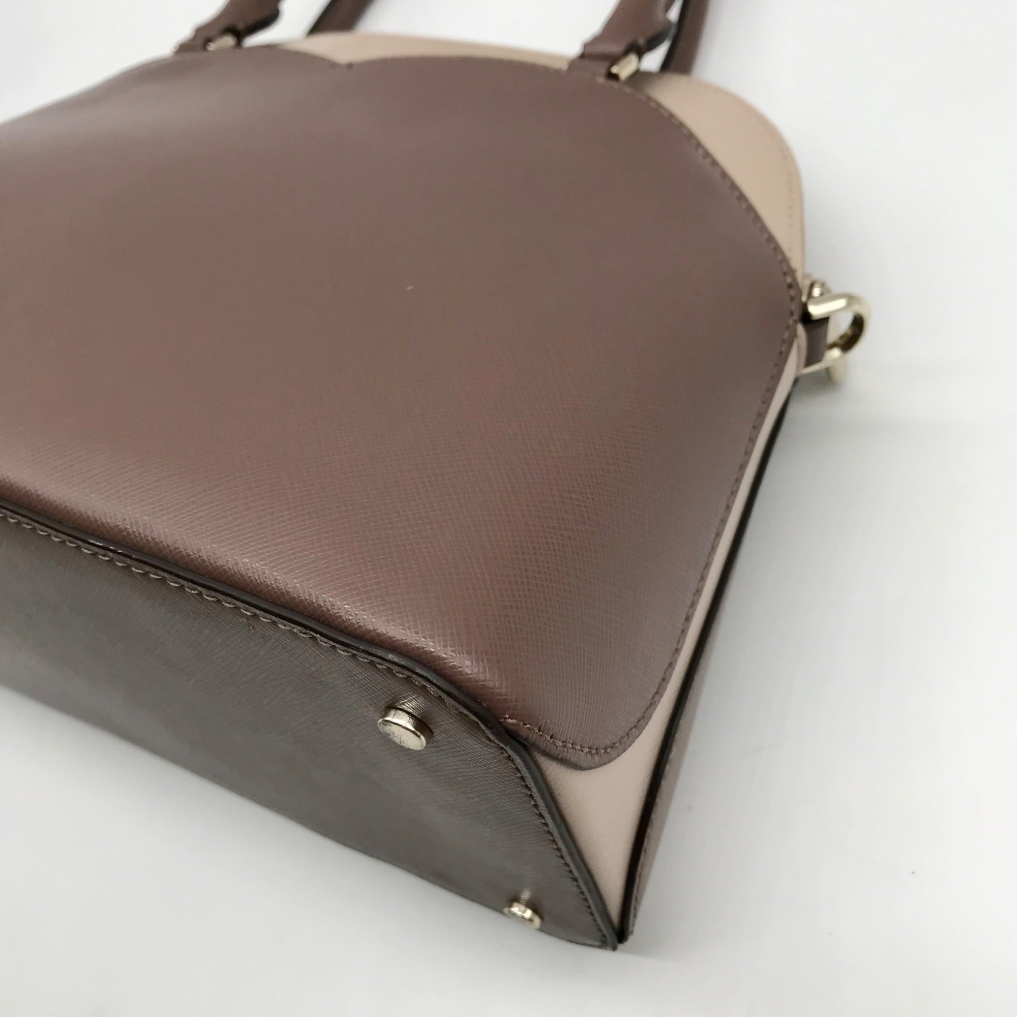 Kate Spade Beige Saffiano Leather Payton Dome Convertible Satchel