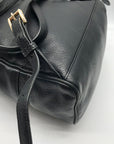 Michael Kors Black Leather Rhea Zip Backpack
