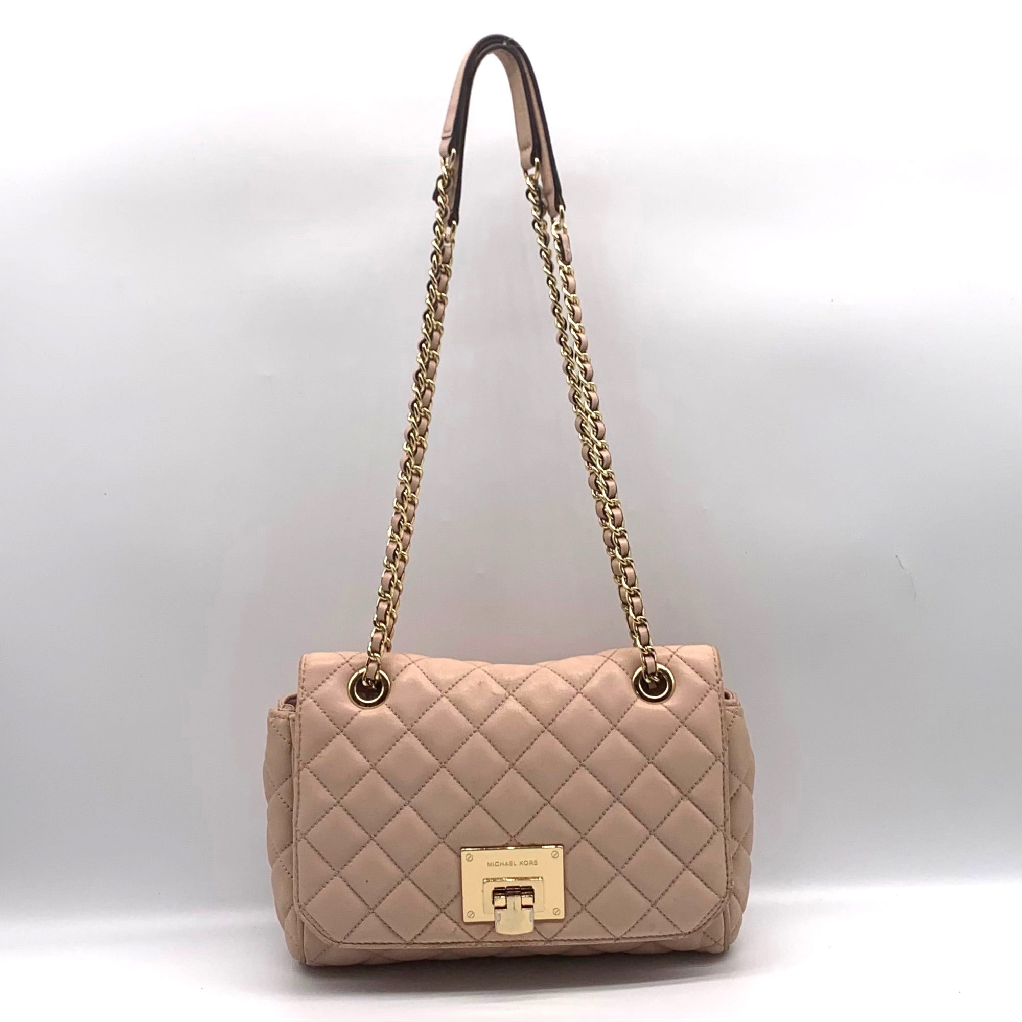 Michael Kors Pink Quilted Leather Sloan Convertible Crossbody Bag