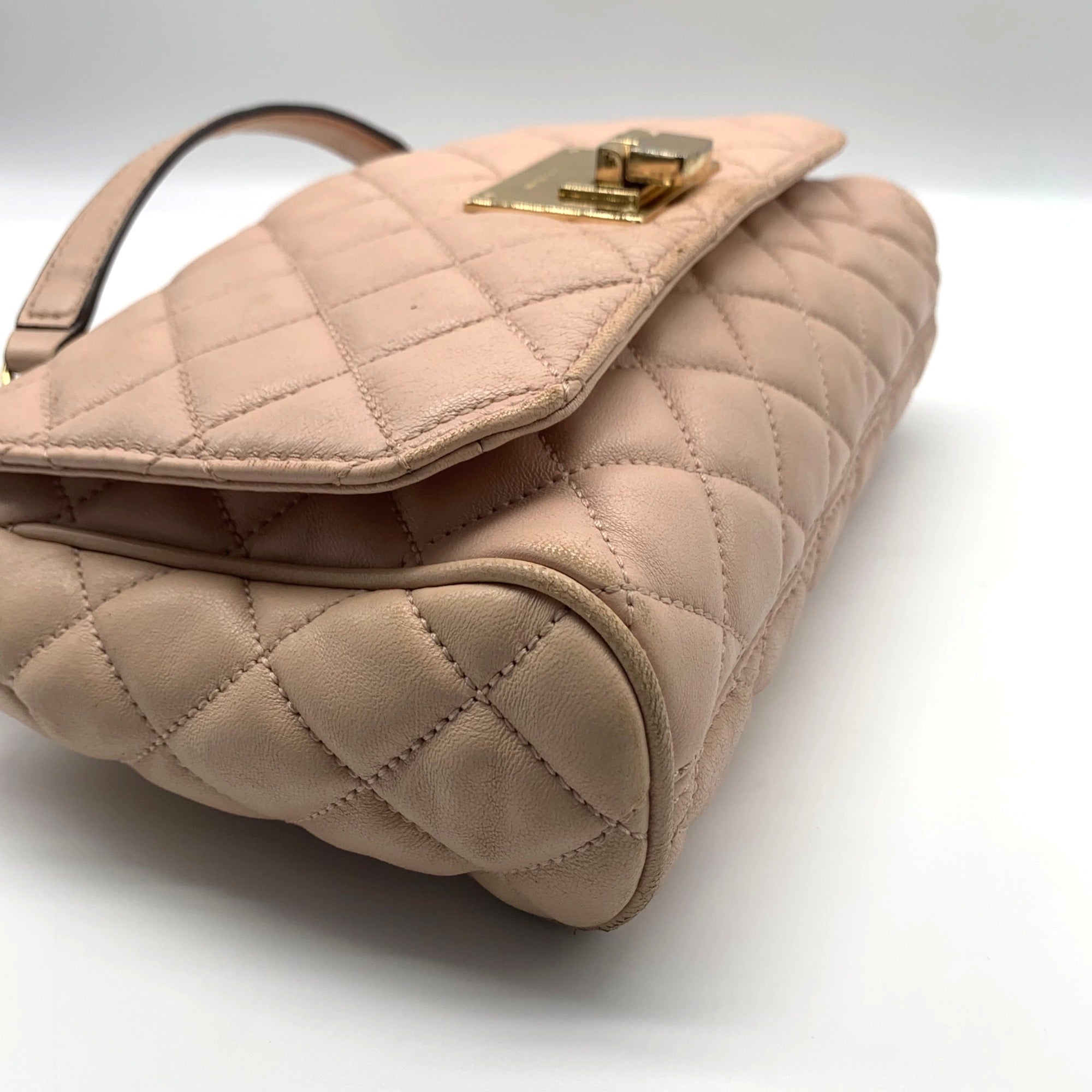 Michael Kors Pink Quilted Leather Sloan Convertible Crossbody Bag