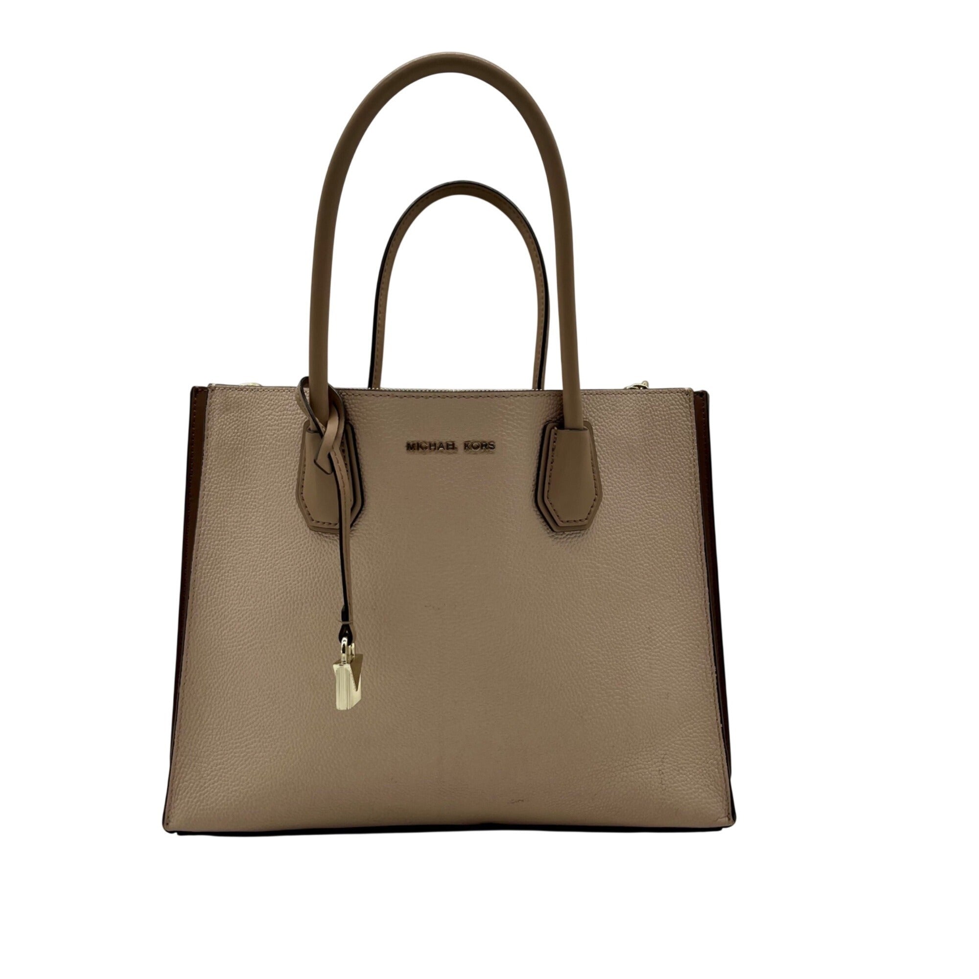 Michael Kors Beige Pebbled Leather Mercer Tote