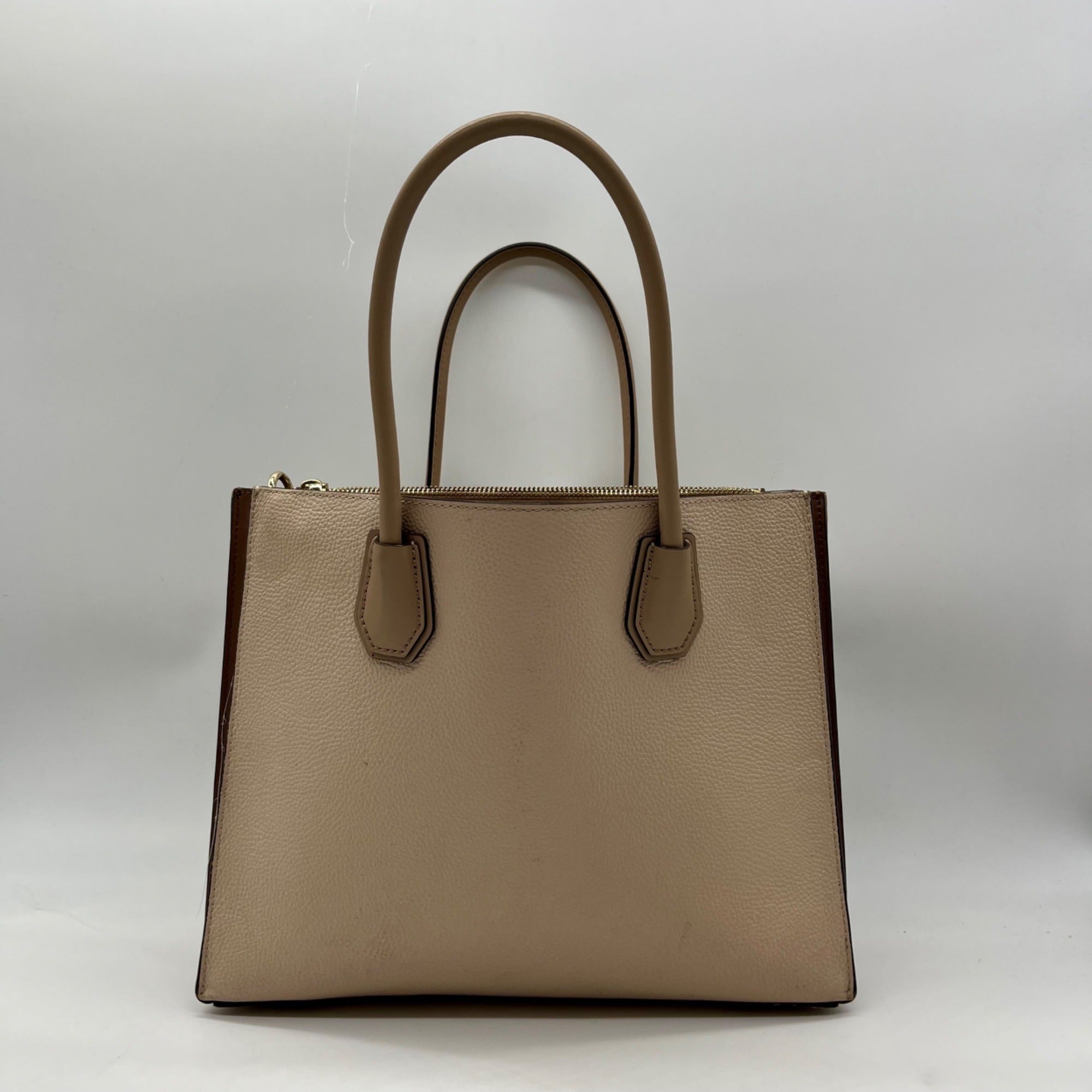 Michael Kors Beige Pebbled Leather Mercer Tote