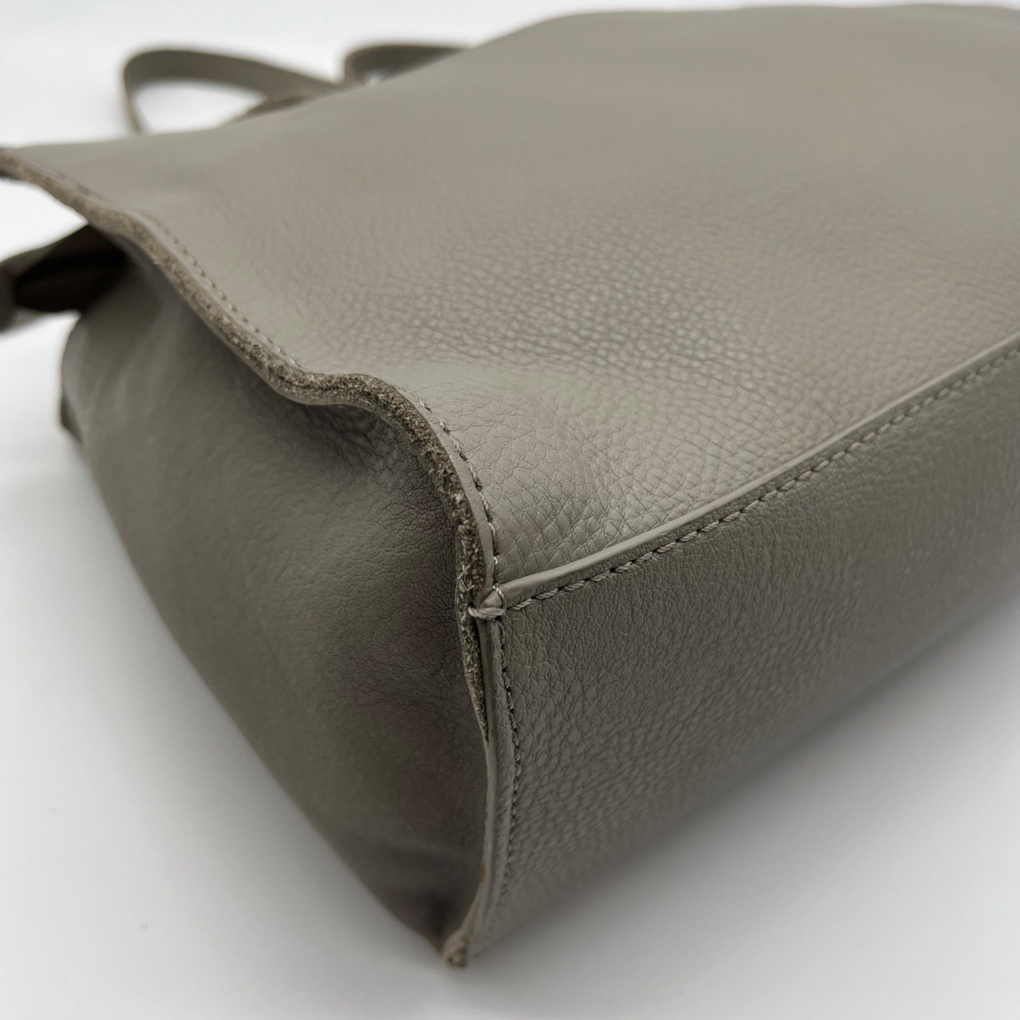 The Sak Gray Leather Tote Bag With Decorative Turquoise Stone Charm