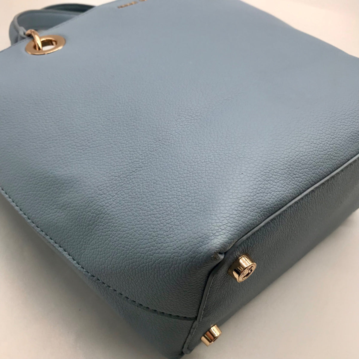 Anne Klein Blue Faux Leather Shoulder Bag