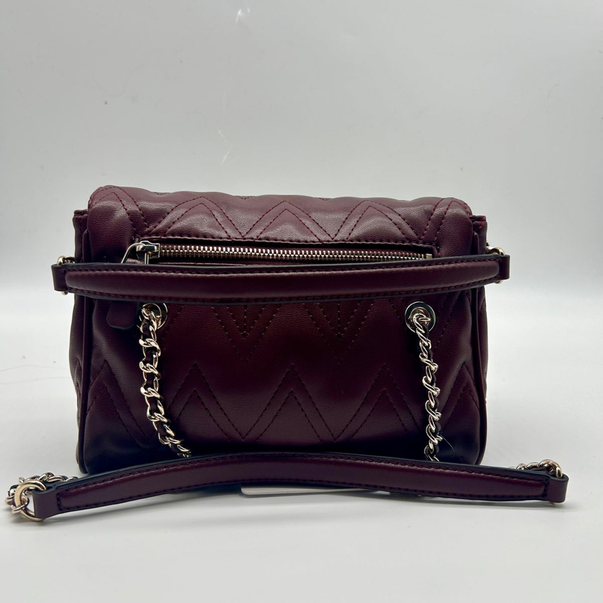 Guess Red Edna Chevron Stitch Shoulder Bag