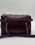 Guess Red Edna Chevron Stitch Shoulder Bag