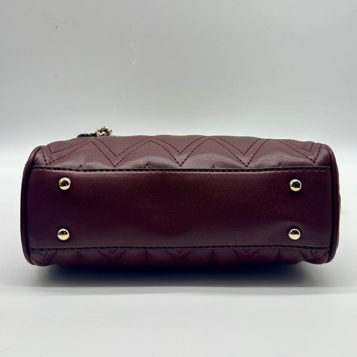 Guess Red Edna Chevron Stitch Shoulder Bag