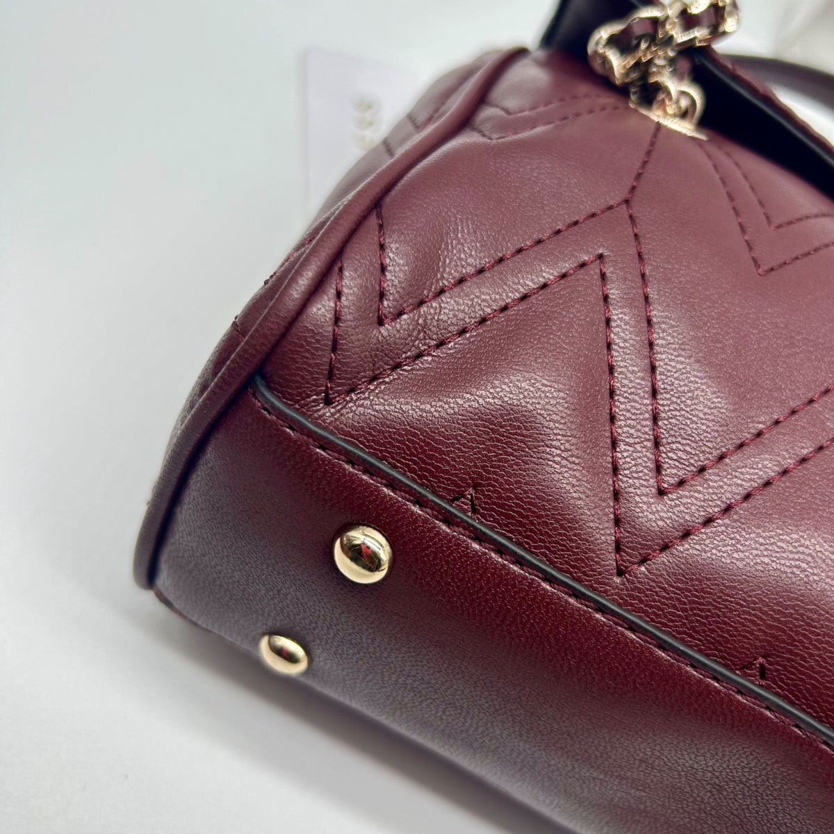 Guess Red Edna Chevron Stitch Shoulder Bag
