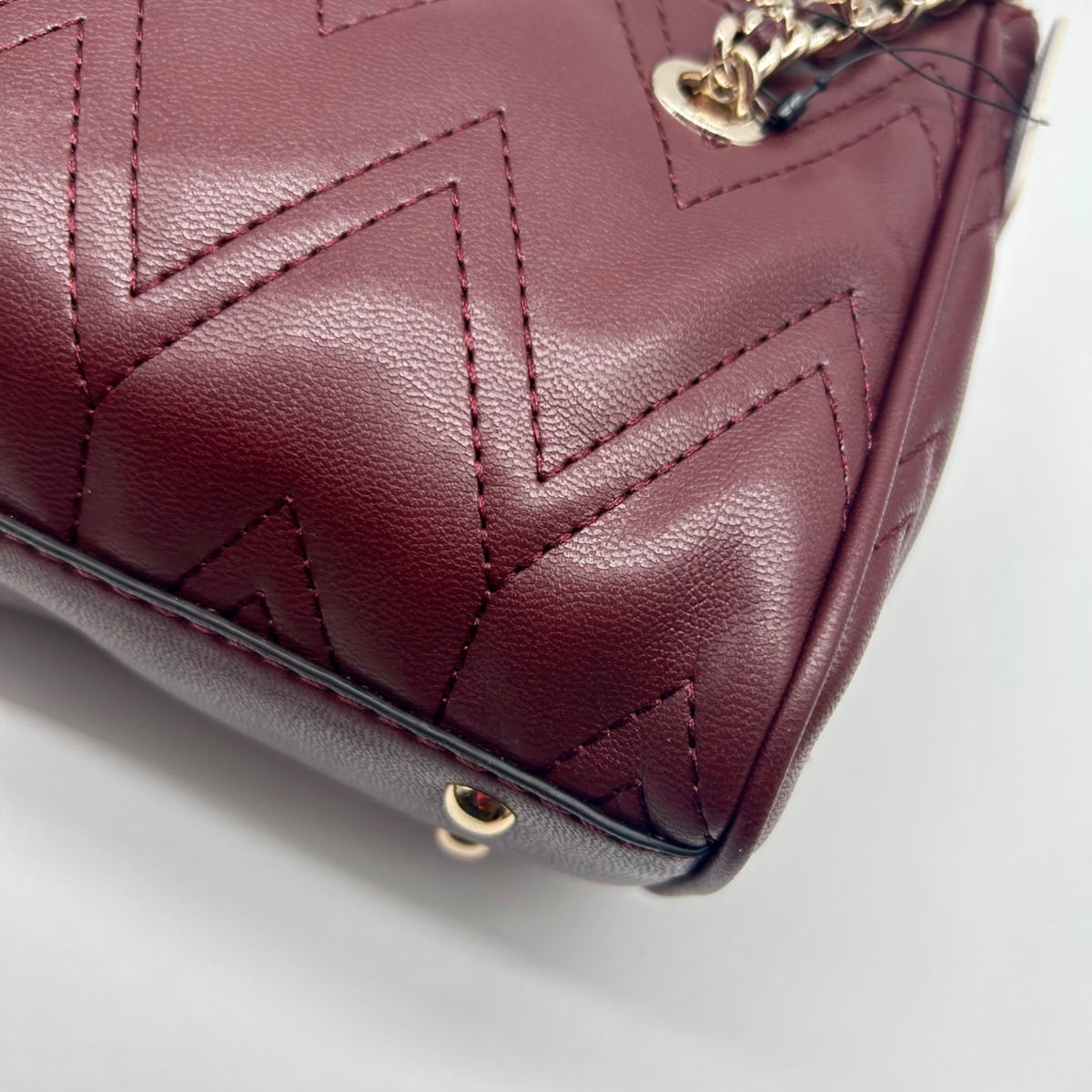 Guess Red Edna Chevron Stitch Shoulder Bag