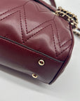 Guess Red Edna Chevron Stitch Shoulder Bag