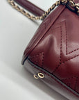 Guess Red Edna Chevron Stitch Shoulder Bag