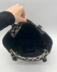 Coach Vintage Gray and Black Canvas Hamptons Shoulder Bag-F13077