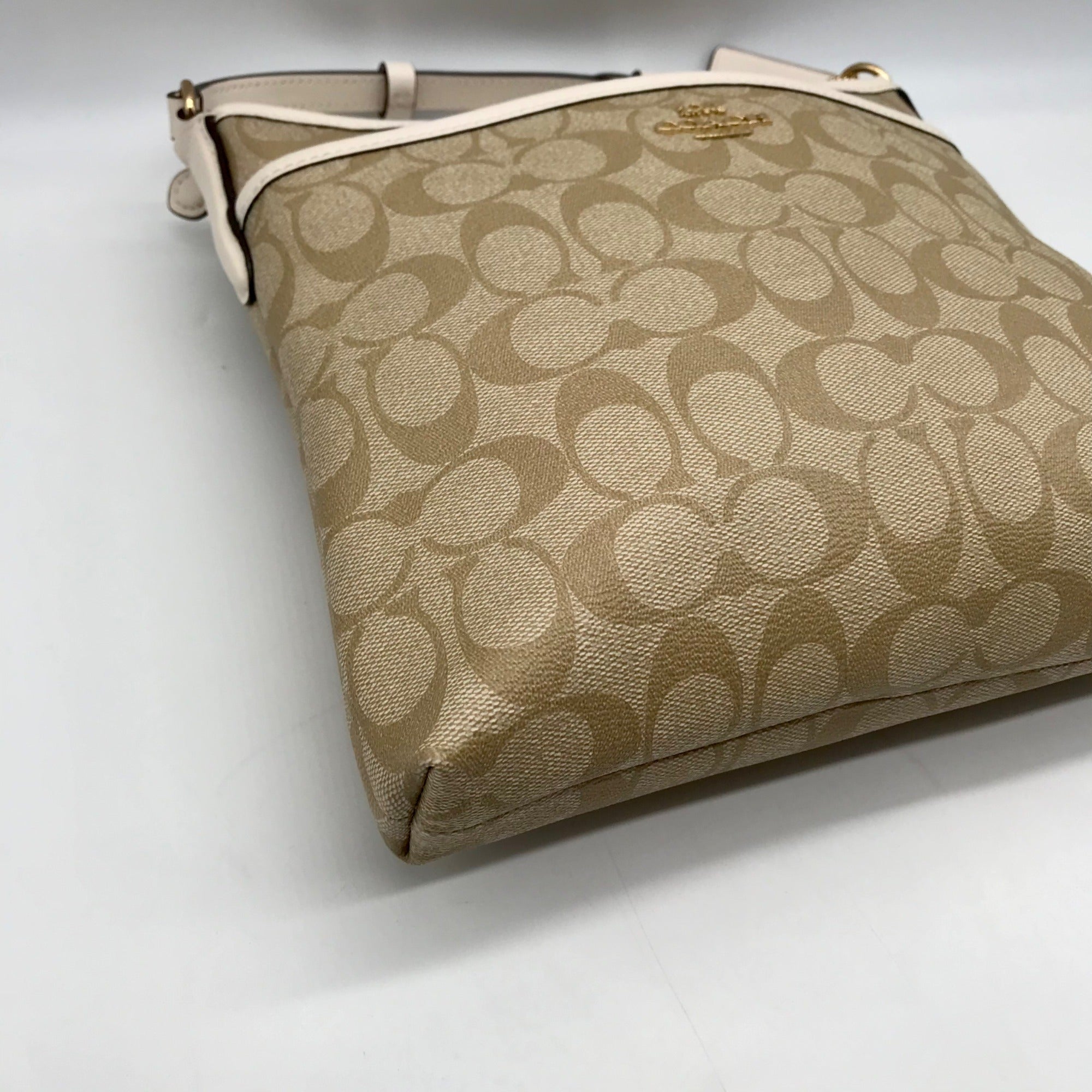 Coach Beige Monogram Coated Canvas Signature File Crossbody F29210