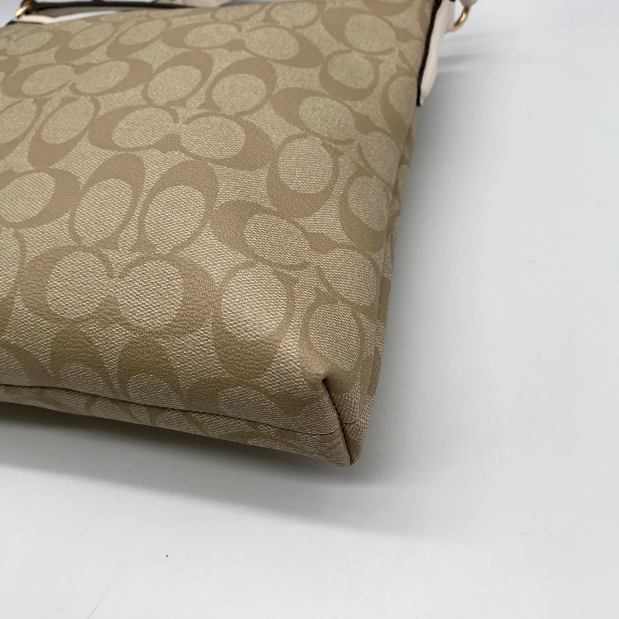 Coach Beige Monogram Coated Canvas Signature File Crossbody F29210