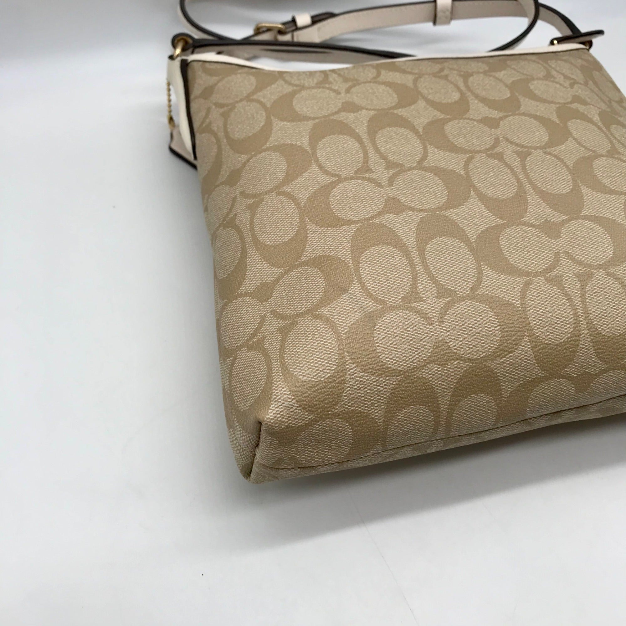 Coach Beige Monogram Coated Canvas Signature File Crossbody F29210