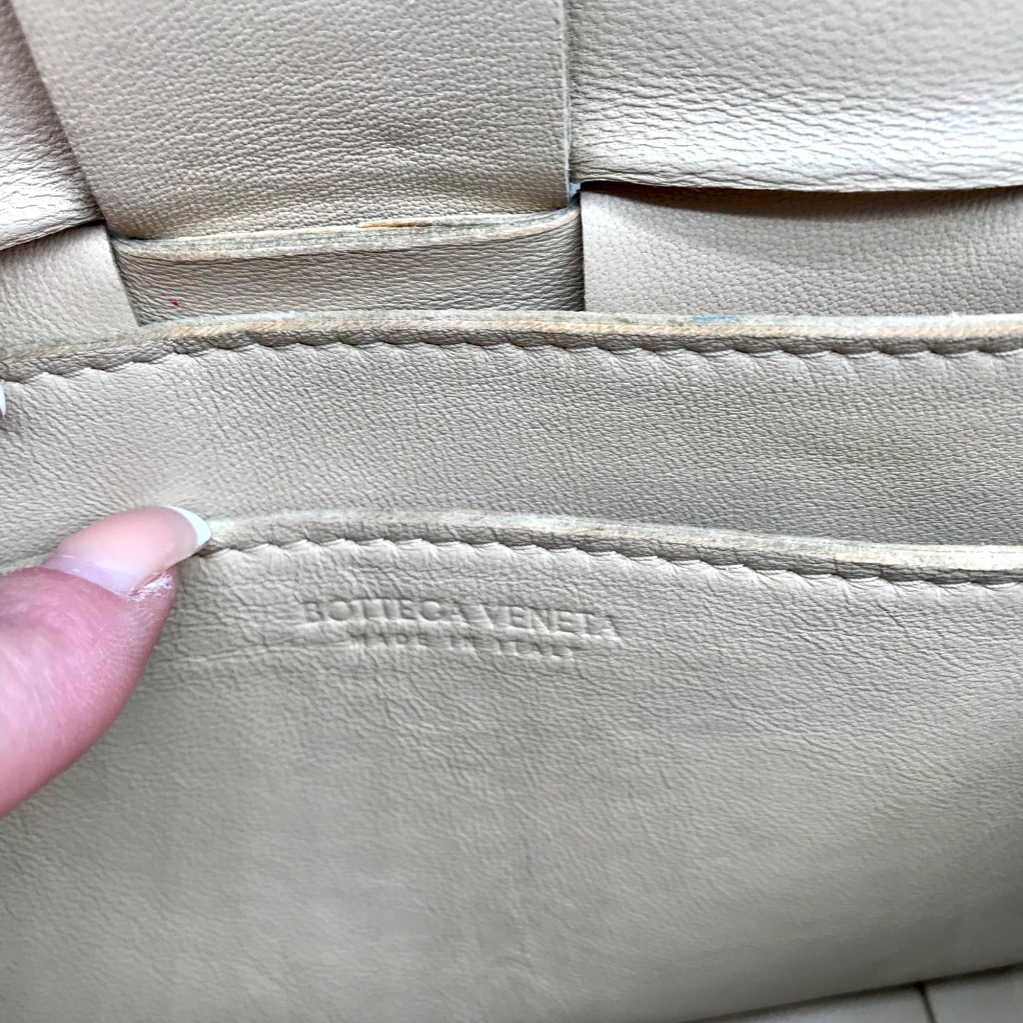 Bottega Veneta Neutral Leather Padded Cassette Crossbody Bag